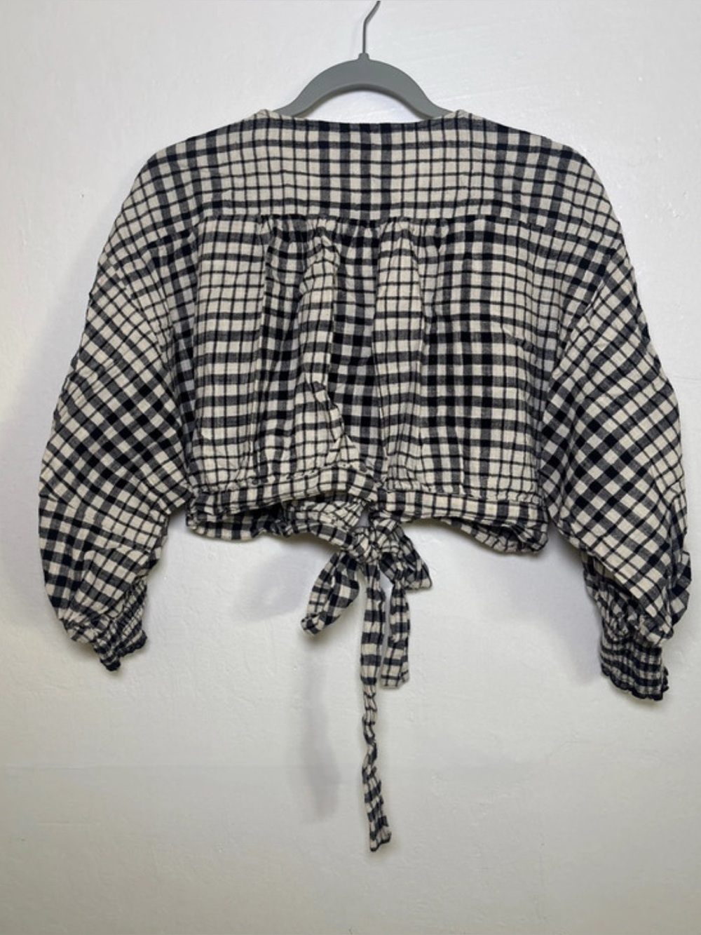 Zara Long Puff Sleeves And Smocked Shoulder Size XL - Picture 3 of 4